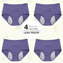 Load image into Gallery viewer, 4Piece/Lot Large Mesh Breathable Before and After Menstruation Leak-Proof Pants Medium and High Waist Underwear for WomenPanties

