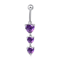 Load image into Gallery viewer, Body Piercing Navel Heart Shaped Crystal Dangle Belly Button Rings
