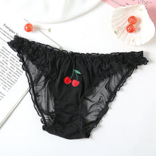 Load image into Gallery viewer, Lady Sexy Lace Lingerie Temptation Low-waist Panties Fruit Embroidery Female Transparent Briefs Seamless Sweet Girl Underpants
