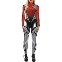 Load image into Gallery viewer, Women Halloween 3D Skeleton Jumpsuit Cosplay Costume Fancy Dress Romper Bodysuit
