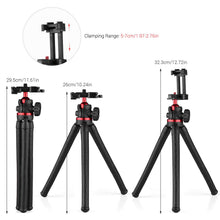 Load image into Gallery viewer, Flexible Octopus Phone Tripod 360 Degree Rotatable with 14 Screw Thread Integrated Phone Clamp Cold
