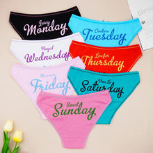 Load image into Gallery viewer, 7pcs/lot Week Women Panty Cotton Low Waist Underwear Comfortable Briefs Ladies Panties
