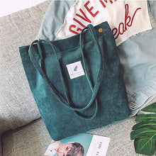Load image into Gallery viewer, Women Canvas Corduroy Tote Bags Handbag Ladies Travel Messenger Shoulder Bag
