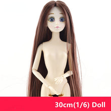 Load image into Gallery viewer, 30cm Blue Eyes 1/6 BJD Dolls Ball Joint Doll with 3D Eyes Purple/ Gray Hair Female Naked Body Dolls Toy for Girls Fashion Doll
