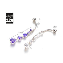 Load image into Gallery viewer, Women Steel Stainless Rhinestone Pendant Belly Navel Button Ring Body Piercing
