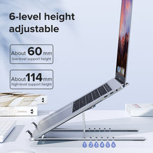 Load image into Gallery viewer, Laptop Stand Foldable Aluminum Alloy Bracket Portable Cooling Adjustable Non-slip Tablet Holder for 4-15.6 Inch Laptop Computer Tablet

