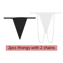 Load image into Gallery viewer, Women Cotton Thongs With Removable Chains S-L Sexy Low-Rise T-Back Underpants Ladies G-strings Female Underwear LingeriePanties
