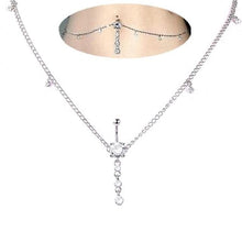 Load image into Gallery viewer, Women Sexy Rhinestone Dangle Belly Button Chain Navel Piercing Ring Body Jewelry Waist Chain Button Puncture Jewelry
