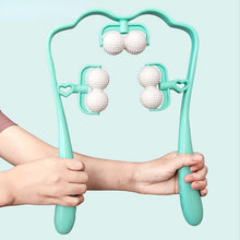 Load image into Gallery viewer, Neck Massager Therapy Neck and Shoulder Dual Trigger Point Roller Self-Massage Tool Relieve Hand Pressure Deep Massage
