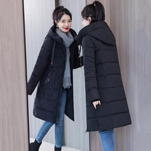 Load image into Gallery viewer, Autumn Winter Thicken Female Warm Long Parka Women Solid Color Loose Hooded Coat Jackets Outwear
