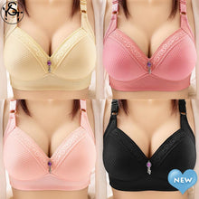 Load image into Gallery viewer, Women's Comfortable Sexy Plaid Large Size Without Steel Ring Bra Thin Breathable Lace Underwear
