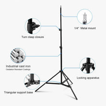 Load image into Gallery viewer, Selens Professional 200cm Light Stand Tripod with 1/4 Screw Head for Photo Studio Softbox Video Flash Umbrella Reflector Lighting
