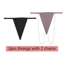 Load image into Gallery viewer, Women Cotton Thongs With Removable Chains S-L Sexy Low-Rise T-Back Underpants Ladies G-strings Female Underwear LingeriePanties
