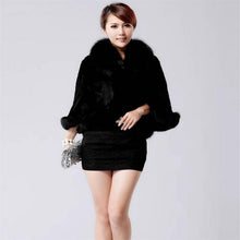 Load image into Gallery viewer, 2021 Autumn Winter Women Fur Coat Short Coat Faux Fox Fur Imitation Rabbit Fur Cloak Female Cape
