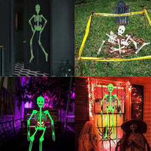 Load image into Gallery viewer, 150CM Scary Halloween Decoration Luminous Hanging Decor Roof Outdoor Party Horror Luminous Movable Skull Halloween Skeleton Prop
