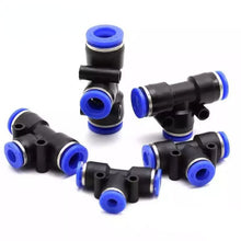 Load image into Gallery viewer, PE Air Connectors 4mm 6mm 8mm 10 12MM Pneumatic Fitting Quick Connect Slip Lock Tee 3Way Plastic Pipe Water Hose Tube Connector
