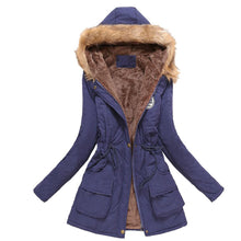 Load image into Gallery viewer, Winter Womens Warm Coat Hooded Jacket Slim Winter Outwear Coats
