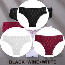 Load image into Gallery viewer, 3Pcs/Set Women's Panties Sexy Lace Lingerie Temptation Underwear Briefs Pespective Woman Thongs Mesh Underpants Female Erotic Underwear
