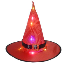 Load image into Gallery viewer, Halloween Glowing Witch Hat Halloween Ornament Festive Party Hat Wizard Hat Party Magician Decoration Props LED Lights
