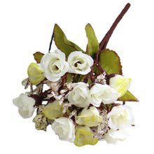 Load image into Gallery viewer, Autumn 15 Heads/Bouquet Small Bud Roses Bract Silk Artificial Flower DIY Wedding Home Christmas Decor Floral Gifts Photo Props
