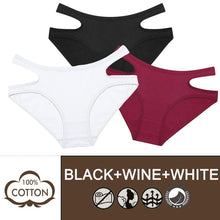 Load image into Gallery viewer, 3PCS/Set Sexy Hollow Cotton Panties For Women Low Waist Briefs Female Soft Breathabale Underwear Comfortable Lingerie
