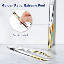 Load image into Gallery viewer, Llano indirect gold Eyebrow Tweezer hairs puller stainless steel eye brow clips eyelash removal makeup tools
