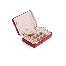 Load image into Gallery viewer, Portable Jewelry Storage Box Stud Earrings Ring Zipper  Holders Case
