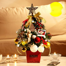 Load image into Gallery viewer, Christmas Mini Christmas Tree Ornaments 50cm Desktop Christmas Tree with Lights Golden Red Set Christmas Tree
