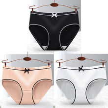 Load image into Gallery viewer, 3 PCS Women's Cute Bow Briefs Hip Lift Breathable Cotton Panties Milk Silky Underwear Combination
