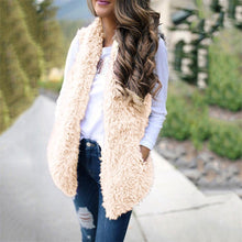 Load image into Gallery viewer, Ladies Women Sexy Lady Faux-Fur' Solid Casual Sleeveless Warm Vest Waistcoat
