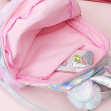 Load image into Gallery viewer, Women Girl Hit Color Backpack Student  Plush Soft Double Shoulder Travel School Bag
