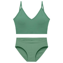 Load image into Gallery viewer, CINOON Cotton Underwear Suit Low-waist Briefs Backless Bralette Lingerie Women Seamless Bra Panty Set
