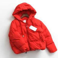 Load image into Gallery viewer, Winter Hooded Parkas Women Large Size Thicken Women Winter Jacket Windproof Solid Color Cotton Padded Jacket Female
