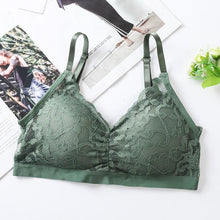 Load image into Gallery viewer, Women's Fashion Lace Flower Back Stretch Bra Seamless Push-up Bra Without Steel Ring Gather Thin Bra

