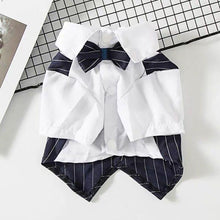 Load image into Gallery viewer, Tuxedo Bowtie Gentleman Dog Formal Shirt Clothes Dog Tuxedo Pet Dog Costumes Wedding Suit
