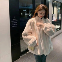 Load image into Gallery viewer, Women Winter Solid Faux Fur Warm Coat Female Elegant Short Loose Long Sleeve Overcoat Office Ladys Fashion Jackets
