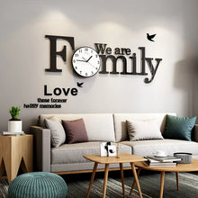 Load image into Gallery viewer, Family Modern Design Home Decor   Mirror Stickers Large Decorative Clocks Living Room Quartz Watch
