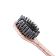 Load image into Gallery viewer, Long Charcoal Medium Soft Bristles Wheat Straw Family Combination 3 Soft Bristles Toothbrush
