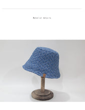 Load image into Gallery viewer, Jean Fisherman Hat Vintage Crumpled Small Plaid Sunshade Bucket Bucket Hat
