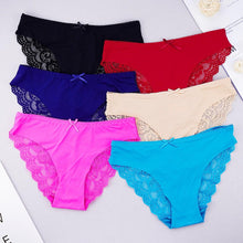 Load image into Gallery viewer, 6pcs/Lot Ice Silk Panties Sexy Women Underwear Floral Lace Comfortable Breathable Female Intimate Lingerie Set
