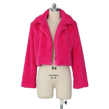 Load image into Gallery viewer, Autumn and Winter Women's Faux Fur Coat Long-sleeved Short Coat 6 Color Casual Plain Warm Plush Coat
