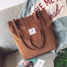 Load image into Gallery viewer, Women Canvas Corduroy Tote Bags Handbag Ladies Travel Messenger Shoulder Bag
