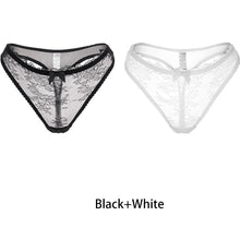 Load image into Gallery viewer, Varsbaby Sexy Transparent Lace 2Pcs Low-waist ThongPanties
