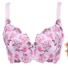 Load image into Gallery viewer, Embroidery Bra for Women Sexy Push Up Brassiere C D Cup Underwear
