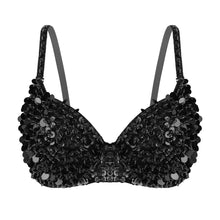 Load image into Gallery viewer, Women's Tribal Glitter Sparkle Belly Dance Beaded Sequined Bra Top
