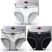 Load image into Gallery viewer, 3 PCS Women's Cute Bow Briefs Hip Lift Breathable Cotton Panties Milk Silky Underwear Combination
