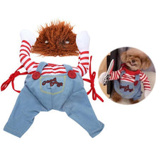 Load image into Gallery viewer, Deadly Doll Halloween Scary Dog Costumes Funny Pet Clothes Adjustable Cosplay Clothing Set for Medium Large Dogs Bulldog
