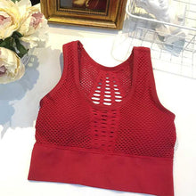 Load image into Gallery viewer, Women Sports Bra Sexy Mesh Breathable Sports Top Push Up Female Gym Fitness Sports Underwear Female
