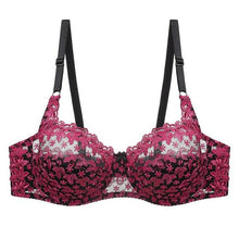Load image into Gallery viewer, Women Lace Embroidery Sexy Transparent Women Underwear Bra Plus Size Brassiere Bralette Color Patchwork Bra
