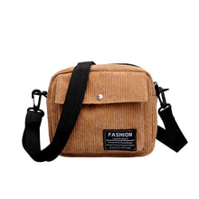 Load image into Gallery viewer, Women Canvas Single Shoulder Messenger Bag Small Square Bag Corduroy Bag
